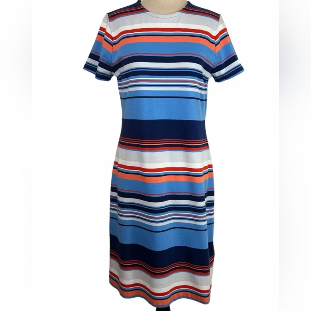 Preppy Brooks Brothers multi-stripe tee dress womens size large